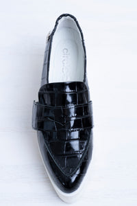 Black Croco Loafers