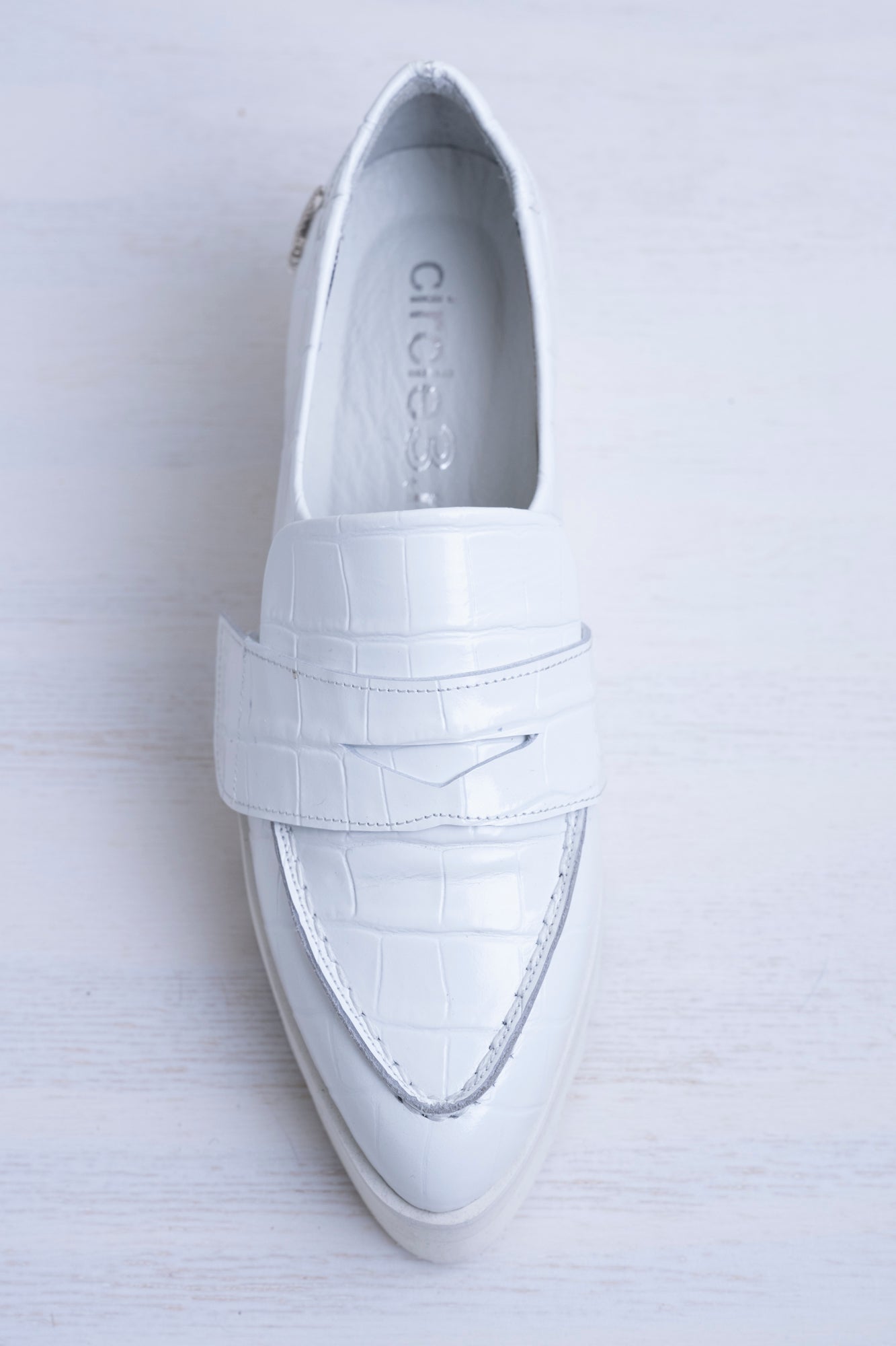 White Croco Loafers